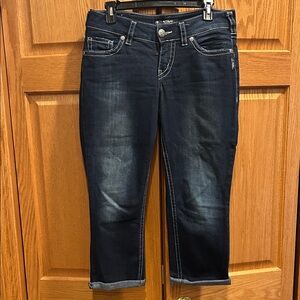 Silver Suki Dark Blue mid capri